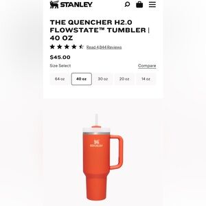 40oz Stanley Quencher in Orange